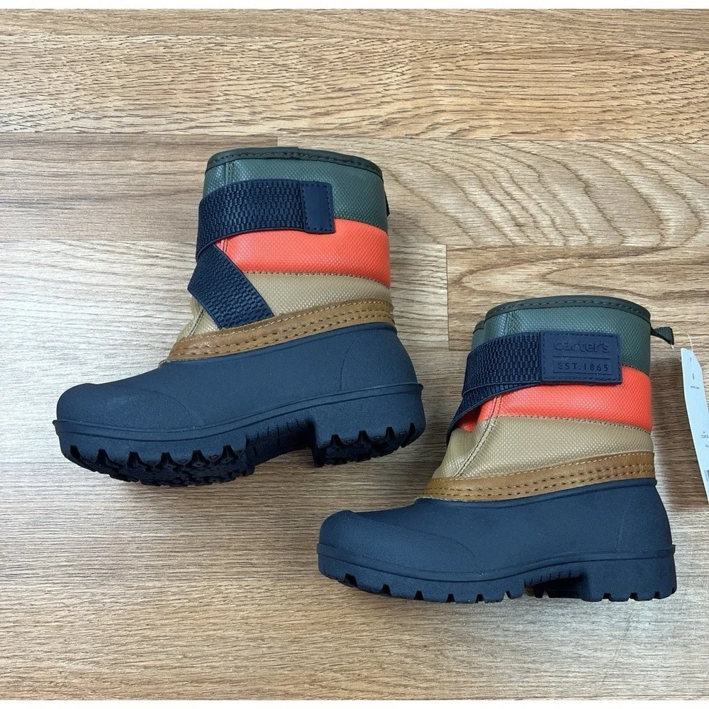 Carter's Lex Winter Snow Boots Toddler Boys Size 8 Water Resistant NEW